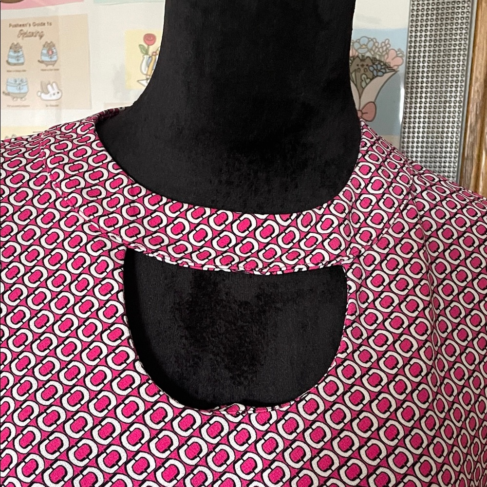 Cato Geometric Patterned Pink Top - Picture 2 of 9